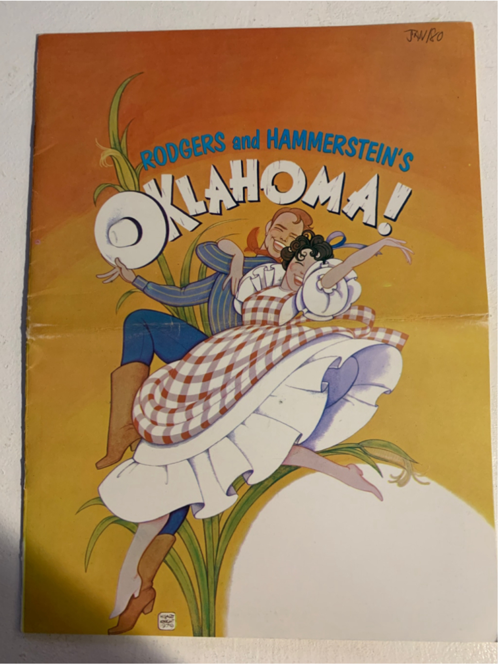 Unisex Rodgers and Hammerstein Oklahoma! Orange Yellow Print One Size
